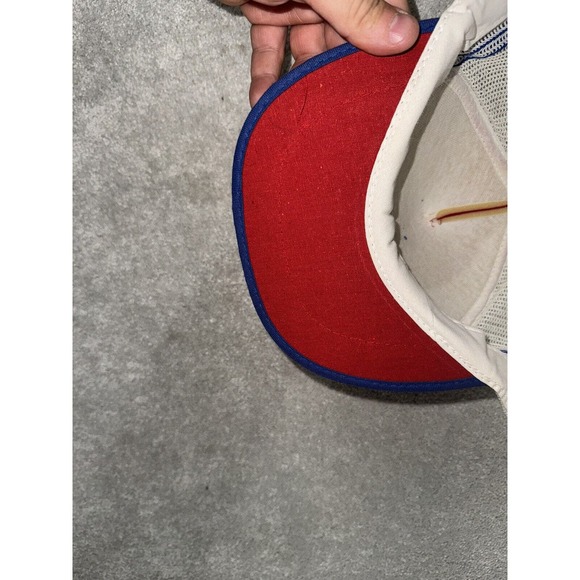 80s Vintage Trucker Hat Red Mesh Adjustable One Size Snapback Cap‎ - Picture 5 of 6